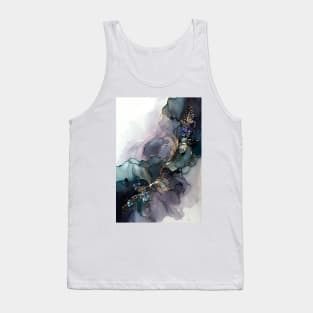 Purple Floral Harmony - Abstract Alcohol Ink Art Tank Top